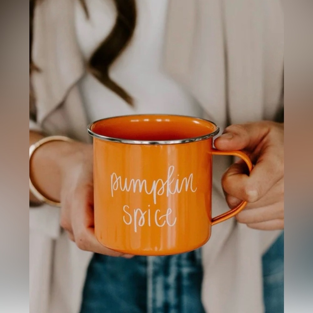 Orange Pumpkin Spice Galvanized‎ Steel Mug